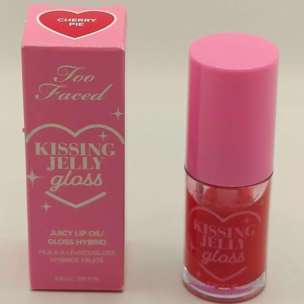 Too Faced Kissing Jelly Gloss Cherry Pie Lip Oil New in Box